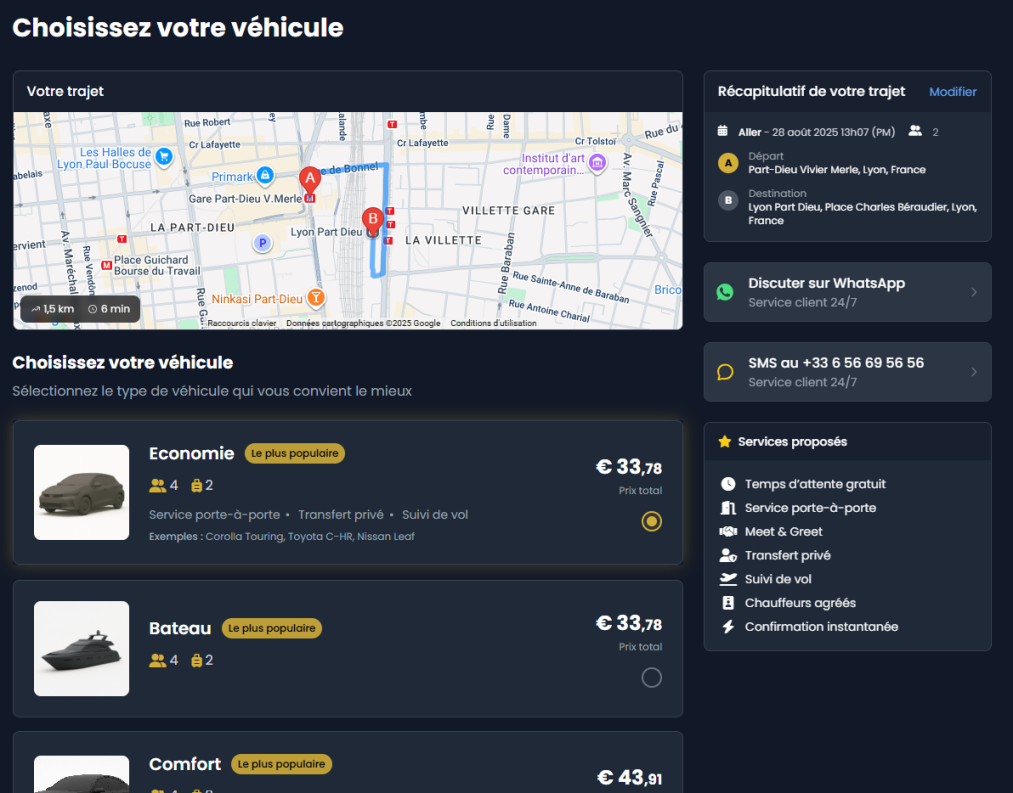 Formulaire de réservation
